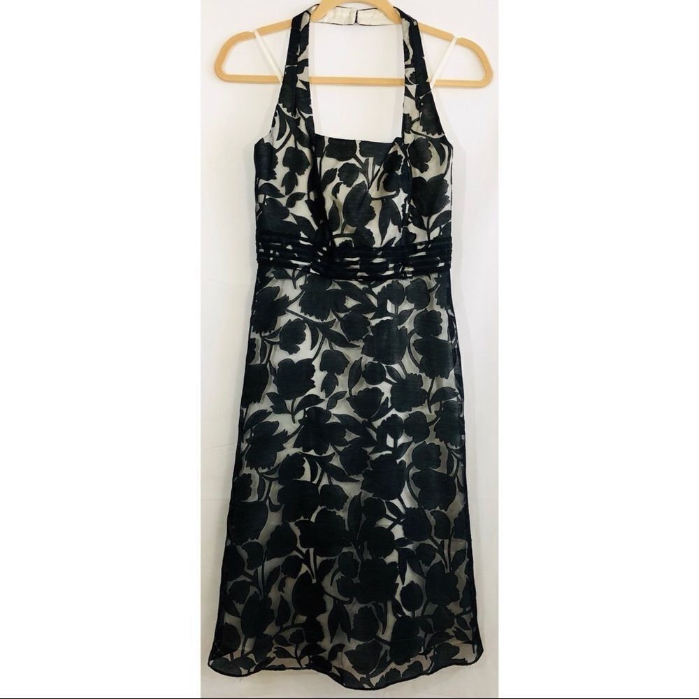 Ann Taylor Black lace halter dress, size 2
